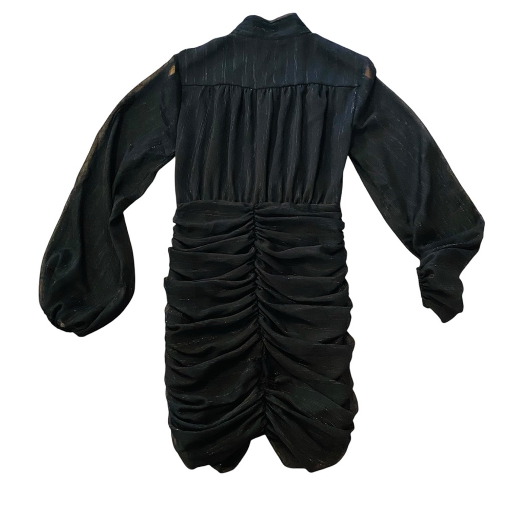House Of Harlow 1960 western Ruched Black Long sleeve Mini Dress - Picture 2 of 6